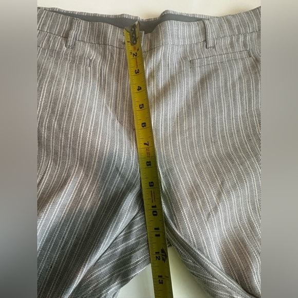 New J. Jill Light Gray Striped Wide - Leg Linen Stretch Pants Size 12 Petite - Picture 10 of 12